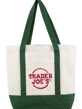 Green & Cream Canvas Tote Bag